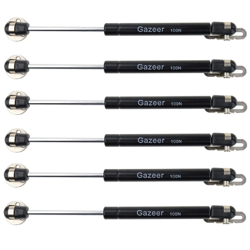 Gazeer 6 Pcs 100N/22.5lb Gas Struts 10inch Cabinet Struts Cabinet Shocks Cabinet Door Lift Pneumatic Support - Image 1